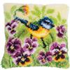 VERVACO Kit Latch Hook Cuscino TOPO SULLE VIOLE Kit Gancio Di Chiusura Tappeto ca. 40 x 40 cm Set Ricamo Principianti Casa Decorazioni Attività Creative Adulti Hobby Gobelin Cuscino