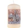 DONAU HOME Candela Pilastro Africa Travel/Candela di paraffina/80x150mm/Bianco crema/Per decorazione/Tempo di combustione 83 ore/Candela di cera decorativa/1 pezzo