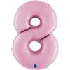 Grabo Palloncino a forma di numero 8 grande 100 cm colore rosa pastello per decorazioni feste compleanni gas elio