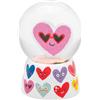 Sheepworld Sfera da sogno con motivo a cuori, cubi di neve da scuotere, design a forma di cuore sulla base, altezza 6,5 cm, vetro, poliresina, regalo di compleanno, articolo decorativo | 74868