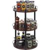 Relaxdays portaspezie Girevole 360°, 3 Ripiani, Bordo anticaduta, 45×26 cm, per Olio & aceto, Marrone/Nero