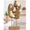 Casablanca modernes Design Casablanca - Scultura a forma di bacio, in poli/oro, effetto metallico, altezza 42 cm, larghezza 20 cm, profondità 8 cm