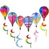 Behogan 6 palloncini a forma di vento da giardino, 110 cm, scacciapensieri per esterni, arcobaleno, mongolfiera twister, giardino, palloncino vento, decorazione da appendere per l'asilo, il parco