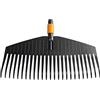 Fiskars Scopa da giardino, Testa d'attrezzo, 25 denti, Larghezza: 50 cm, Denti in plastica, Nero/Arancione, QuikFit, 1000642