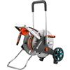 Gardena 18547-20 CleverRoll M Easy Metallo Set Carrello Tubo con capacità di 60 m, Guida Tubo Stabile, tra Il Tubo di 25 m, Silber, Orange, Schwarz