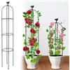TOROKOM Obelisco da Giardino Alto,183 cm Grigliata in Metallo Antiruggine per Piante Rampicanti, Supporto per Piante in Vaso, Fiori, Verdure, Frutti e Viti, Interno Esterno (Nero)