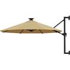 vidaXL Ombrellone da Giardino a Parete con LED 300 cm Tortora