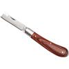 Falci 262250-60 Coltello da Innesto Lama Dritta in Acciaio Inossidabile con Manico in Legno, Grigio