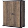 Keter Porta Attrezzi da Esterno Vertical Walnut, Ideale per il Giardino, Finitura Effetto Legno Noce, 140x73,6x170,4H cm, 1400 L