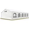 TOOLPORT Tendone per Feste Gazebo 5x10 m Bianco PE 550 N Impermeabile Protezione UV Tenda Giardino Sagre Eventi Mercati Esterno con Telaio a Pavimento