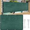 AMZYU Telo Balcone Ringhiera 90x270cm Protezione UV e Vento Divisori e Protettivi con Fascette e Funi per Balcone Giardino Terrazza, Verde Scuro