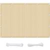 CUIMEI Tenda a Vela, Traspirante 1.5 x 2.5 m Traspirante,95% Protezione UV Tenda da Giardino Corde da 1×5 m per Giardino, Balcone, Piscina, Color Crema
