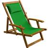 Casaria® Sedia a Sdraio in Legno Acacia Pieghevole con Poggiatesta Traspirante Poltrona Relax Sedie Esterno Giardino