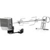 BBQ-Toro Set di spiedini per barbecue in acciaio inox, 70 cm, con motore in acciaio inox, 220 V - 240 V, con 2 fermagli per carne, girarrosto in metallo cromato, spiedo elettrico