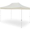 IBK Gazebo Richiudibile Robusto Telescopico in Metallo a Fisarmonica 3x3, 4,5X3 e 6x3 mt Pieghevole Trasporto Telaio esagonale telo Beige trasportabile, da giardino e mercato (4,5x3)