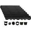 ScarMaxx 8m Canaletta scolo Acqua piovana B125 Altezza 115 mm - Griglia scolo Acqua piovana Set Completo 13 x 800 x 11,5 cm Favo Nero