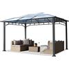 TOOLPORT Gazebo da Giardino 3x4 m telaio in alluminio tetto in policarbonato da ca. 8mm senza teli laterali