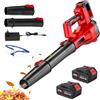 Doramier Soffiatore batteria 21 V, soffiatore di foglie senza fili con batteria e caricabatterie, 6 velocità, 210 km/h, soffiatore a foglia potente per giardino, manutenzione del prato e rimozione della neve