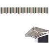 VADO VLTRA Tessuto di ricambio per tenda parasole con mantovana, 3 m/3,5 m/4 m/4,5 m/5 m, strisce in tessuto pesante impermeabile e resistente ai raggi UV, mantovana ondulata per tenda parasole da balcone o
