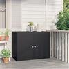 Homgoday Armadietto da giardino nero, 100 x 55,5 x 80 cm, in polyrattan, mobili da giardino, organizer per attrezzi da esterno, per patio, cortile, cassettiera, terrazza