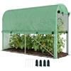 Outsunny Serra da giardino 3m² Serra per pomodori dim. 3 x 1 x 2 H m Porta con cerniera a discesa 2 lati arrotolabili in acciaio PE ad alta densità verde