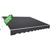LZQ Tenda da sole in alluminio 3,6 x 3 m per balcone, protezione solare, tenda da sole a cassonetto con bracci articolati, tenda parasole di colore grigio scuro