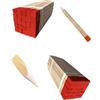 Ogrodzenia Wiklinowe 50 Paletti in Legno di Faggio 25x25 mm - Lunghezza 40 cm - Punta Verniciata Rossa - Paletti di Riferimento per Rilievi Geodetici e Segnalazione - Pali da Giardino e Recinzione Robusti