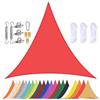 Generic Tenda parasole triangolare impermeabile, con protezione UV al 90%, per patio, giardino, 3 x 3 x 3 m, con occhielli e raccordi di montaggio in acciaio inox, colore: rosso