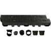 ScarMaxx 2m Canaletta scolo Acqua piovana A15 Altezza 115 mm - Griglia scolo Acqua piovana Set Completo 13 x 200 x 11,5 cm Linea Nero