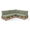 POKAR Set di Cuscini per Europallet Imbottito da 8 pezzi: 3x Sedile 120x80cm +3x Schienale 120x40cm +1x Laterale 60x40cm +1x decorativo 40x40cm, per Divano da Giardino, senza Pallet, verde