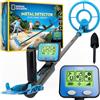 Blue Marble NATIONAL GEOGRAPHIC Metal detector per bambini e adulti, bobina di metallo impermeabile da 18,8 cm, rilevatore di oro leggero con funzione pinpoint e display LCD, rilevatore di metalli da spiaggia