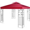 GIANTEX Tetto di Ricambio, per Gazebo Giardino di 3 x 3 M, Doppio/Singolo Strato, in Tessuto Poliestere, Impermeabile e Anti-UV, per Cortile/Spiaggia/Parco, 3 Colori e 2 Stili