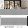 NINGBAI Frangivisto Balcono Schermi 70 x 950 cm Frangivisto Balcone Telo ombreggiante Copertura Balcone Protezione Solare, Facile Installazione per Veranda, Cortile, Terrazza, Grigio