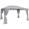 Arreditaly Gazebo 3x4 M Da Giardino Con Tende Laterali Richiudibili Struttura In Acciaio Robusto Copertura Impermeabile 180 g/m² Con 4 Teli Laterali Esterno Giardino Piscina Fiere Ombreggiante Privacy (Grigio)