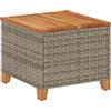 vidaXL Tavolo da Giardino Grigio 45x45x37 cm Polyrattan e Legno Acacia
