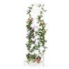 HOMASIS Traliccio per Rampicanti da Esterno con Ripiano Pieghevole, Grigliato per Recinzione in Metallo Antiruggine, Graticcio Decorativo per Piante Clematide Rose, 50 x 190 cm (1, Bianco)