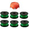 JT2D-Bobina e Linea per decespugliatore Compatibile con Black Decker, 6 Pezzi, sostituisce A6482 GL7033 GL8033 GL9035 e 1 Tappo di Copertura per Bobina per decespugliatore