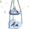 ZJILIXIA Bagno per Uccelli Sospeso,Mangiatoia E Abbeveratoio per Uccelli Da Esterno,2 in 1 Mangiatoia per Uccelli,Mangiatoia per Uccelli Da Appendere,Mangiatoie per Uccelli Selvatici (Blu)