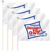 Anley Bandiera con Bastone in Miniatura Personalizzata 4x6 Pollici con Asta di Legno - Stampa Il Tuo Logo/Disegno/Parole - Mini Bandiere striscioni Portatili Personalizzate (1 dozzina)