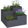 vidaXL Vaso da Giardino Antracite 80 x 80 x 60 cm Acciaio, Supporto in Metallo per Piante da Giardino e terrazza, Design Moderno e Industriale per Esterni