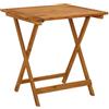 vidaXL Tavolo da Giardino Pieghevole con Foro Ombrellone Rustico Robusto Tavolino Arredi per Esterni 70x70x75 cm Naturale Legno Massello d'Acacia