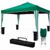 Arreditaly Gazebo Pieghevole 3x4 M in Acciaio con Telo Idrorepellente 160 g/m² Anti-UV Struttura Robusta Apertura Rapida a Fisarmonica con Borsa e 4 Sacche Zavorra per Giardino Fiere Eventi Piscina (Verde)