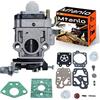 Mtanlo Carburatore Ricambi Decespugliatore Benzina 2 Tempi per 52cc 49cc 43cc MP15, 43CC, CG430, CG520, BC430, BC520 con Guarnizioni Carburatore Decespugliatore Kit