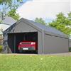 Luscriate Carport Outdoor Rifugio - Tenda per auto resistente alle intemperie con pareti laterali, finestre rollup e robusto telaio in acciaio grigio (grigio, 4 x 7,5 m)