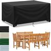 TYYHTJ Copertura per Mobili da Giardino Impermeabile, Rattan Protettive Mobili da Giardino Popertura, Tessuto Oxford 420D, Antivento, Anti-UV Copertura Tavolo Esterno, Rettangolare (130x90x20cm) - Nero