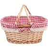 DEARMAMY 1Pc Cestino di Vimini Intrecciato Cestino di Salice Naturale con Manici E Fodera Cestino per Uova Cestino da Picnic Cestino di Pasqua per Pasqua Picnic Regali Decorazioni