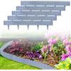 LZQ Bordo per aiuole rotondo in plastica, bordatura per aiuole, 60 m, design in rattan, con 60 elementi da 100 cm, grigio