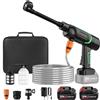 Mioanser Idropulitrice a Batteria, 50 Bar, Portatile, 2 x 3.0Ah Batterie, Ugello 6 in 1, Regolazione Pressione 3 Stadi, Adatta per Auto e Giardino