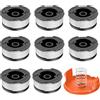 QENETY Bobina di ricambio per decespugliatore, compatibile con decespugliatori Black Decker AF-100, filo per decespugliatore da 9,1 m 0,2 cm per Black&Decker, bobina di alimentazione automatica di ricambio