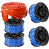 Gotrain Bobina e copertura per bobina per decespugliatore, compatibile con Black&Decker GL315, GL337, GL350, GL650, GL652, A6441&597862-00, bobina di ricambio in nylon da 1,65 mm e 12,2 m (4 bobine + 1 tappo)